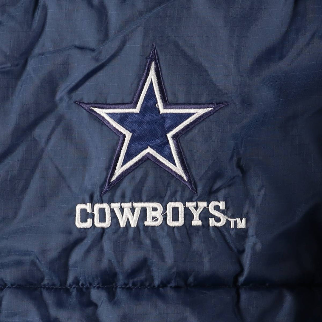 Vintage 90'S Pro Player NFL Dallas Cowboys Reversible Padded Puffer Jacket, Men's Size Large polyester black type Vintage Second Hand