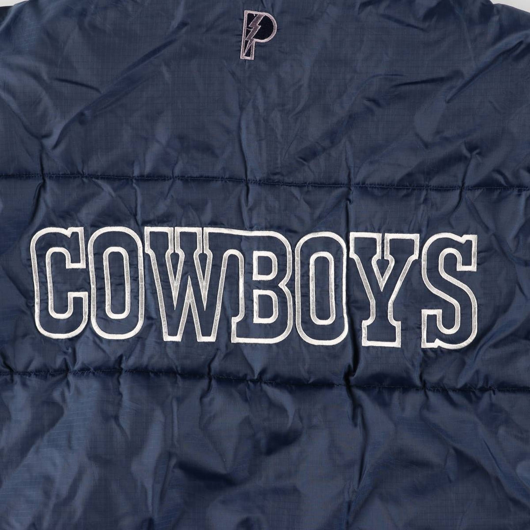 Vintage 90'S Pro Player NFL Dallas Cowboys Reversible Padded Puffer Jacket, Men's Size Large polyester black type Vintage Second Hand