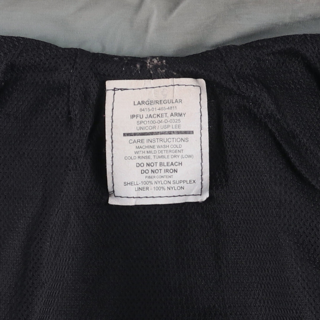 00'S USARMY IPFU Training Jacket Nylon Jacket Made in USA LARGE Nylon gray type Vintage Second Hand
