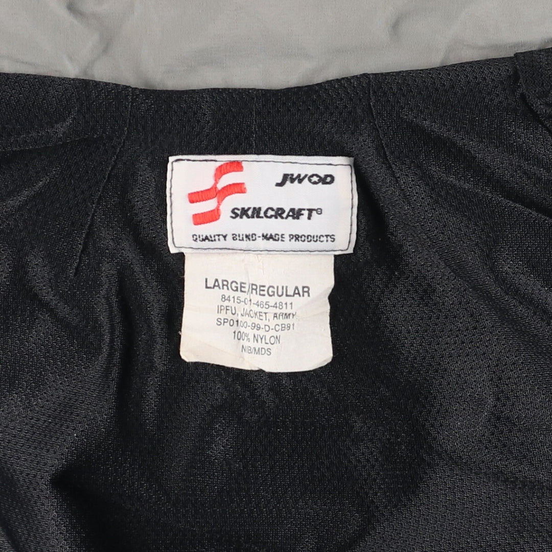 90'S USARMY SKILCRAFT IPFU Training Jacket Nylon Jacket Made in USA LARGE Nylon gray type Vintage Second Hand