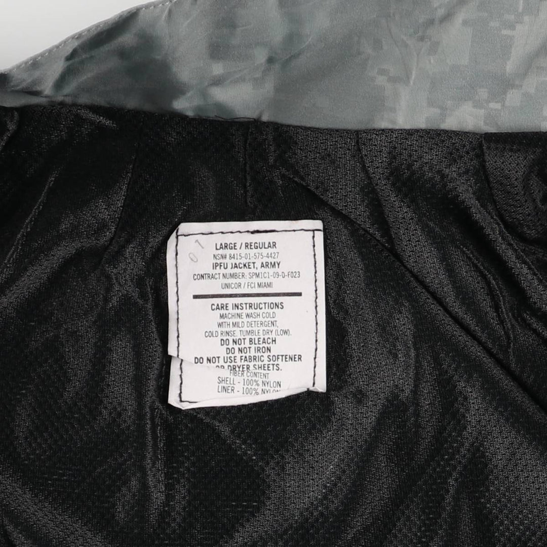 00'S USARMY IPFU Training Jacket ACU Digital Camo Nylon Jacket Made in USA LARGE Nylon gray type Vintage Second Hand