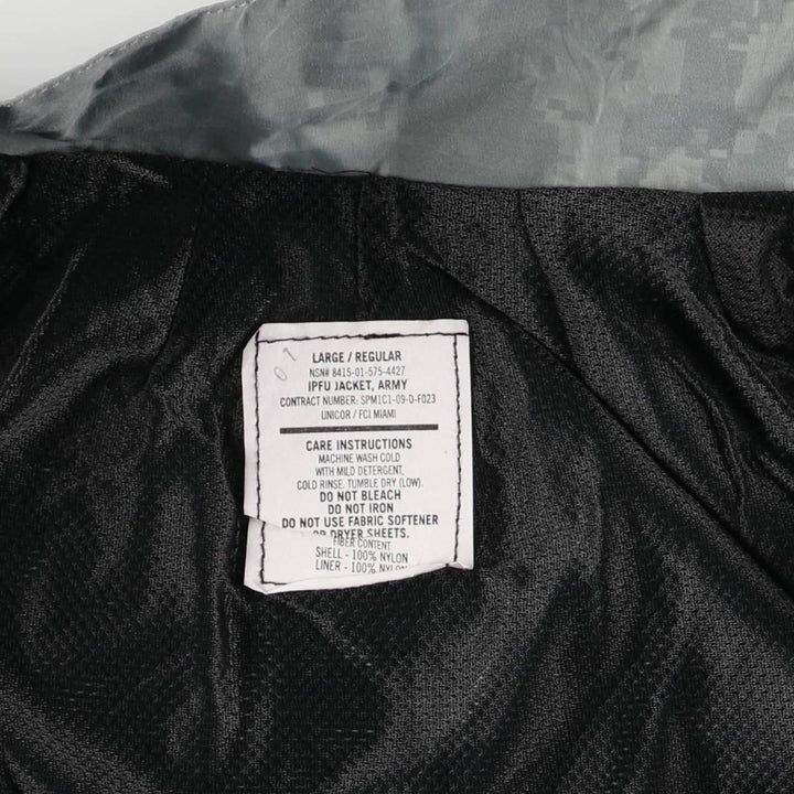 00'S USARMY IPFU Training Jacket ACU Digital Camo Nylon Jacket Made in USA LARGE Nylon gray type Vintage Second Hand