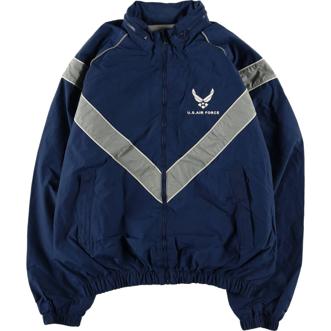 Authentic 2000'S US Military USAIR Force PTU Training Jacket, Nylon Jacket, Made in USA, Medium Regular, Men's Size M Nylon Navy blue Vintage Second Hand