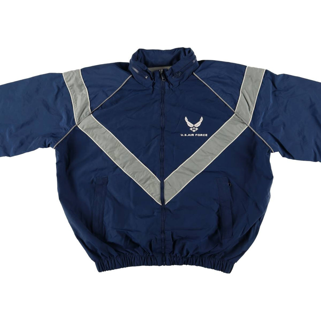 Authentic 2000'S US Military USAIR Force PTU Training Jacket, Nylon Jacket, Made in USA, Medium Regular, Men's Size M Nylon Navy blue Vintage Second Hand