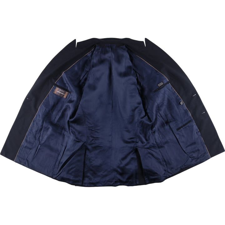 Vintage 80s-90'S KUPPENHEIMER double-breasted peak lapel navy blazer, tailored jacket, size M, men's unclear navy blue type Vintage Second Hand