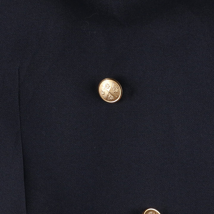 Vintage 80s-90'S KUPPENHEIMER double-breasted peak lapel navy blazer, tailored jacket, size M, men's unclear navy blue type Vintage Second Hand