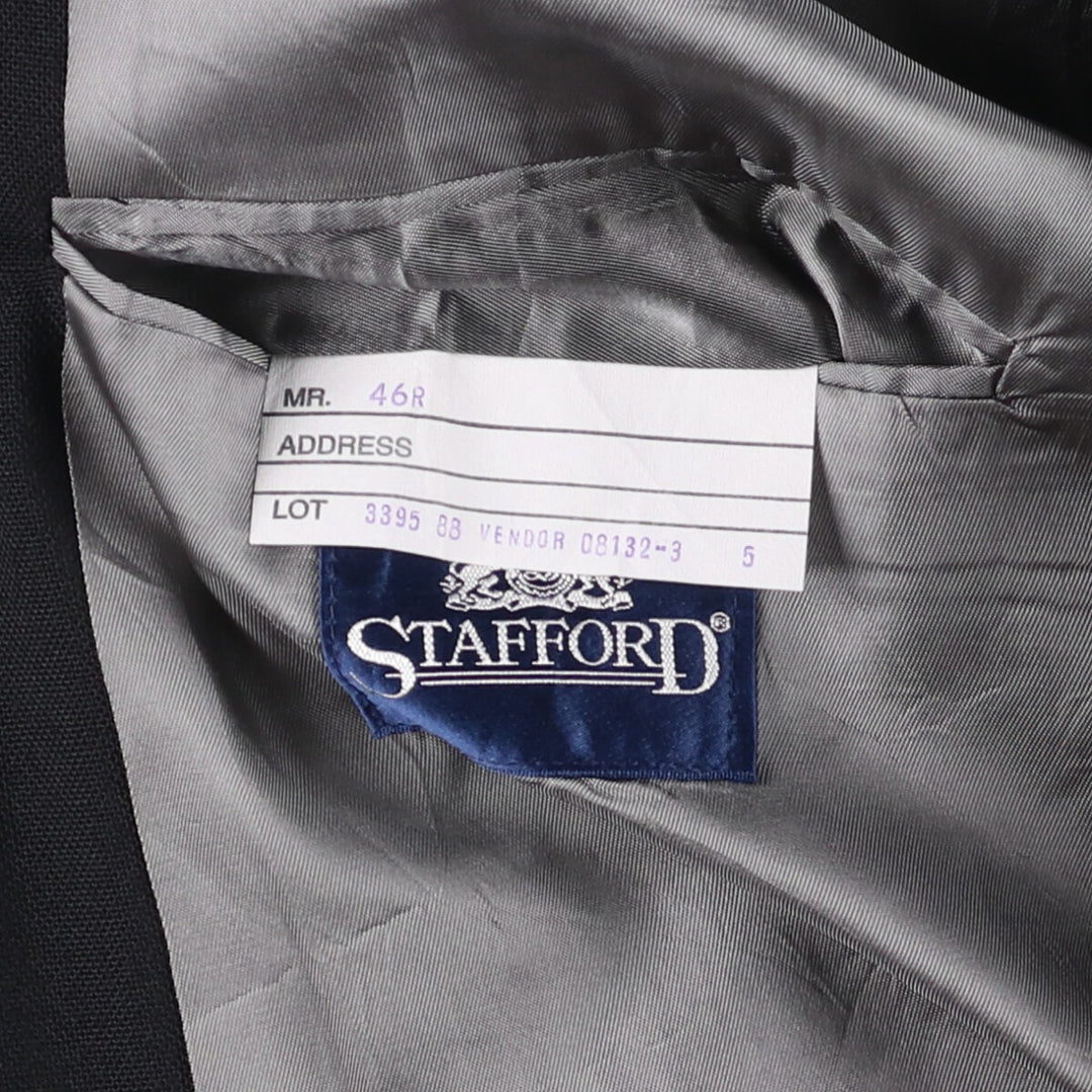 Stafford STAFFORD blazer, tailored jacket, made in USA, men's size XL polyester black type Vintage Second Hand
