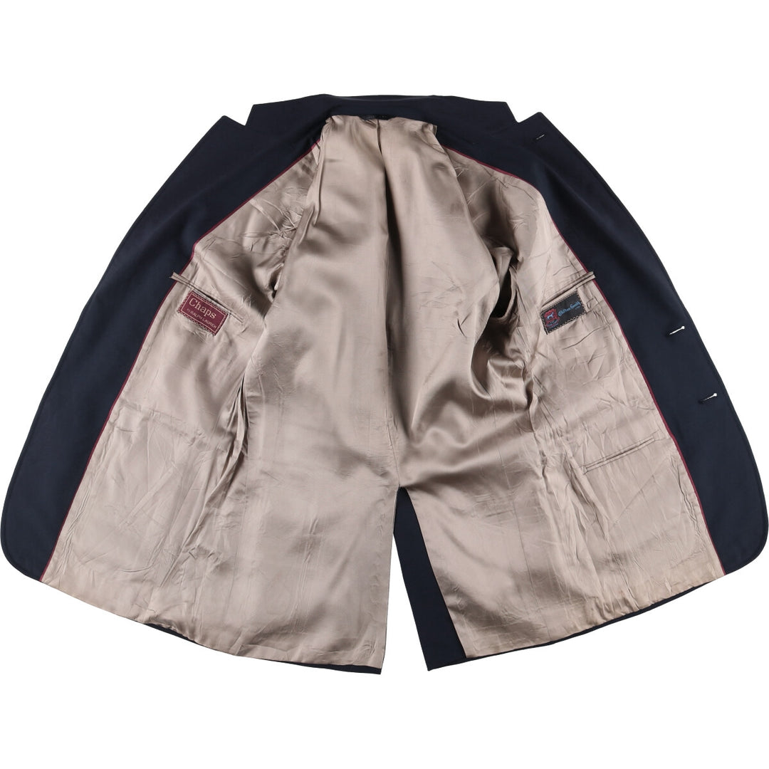 70s-80'S Ralph Lauren Chaps Navy Blazer Tailored Jacket Made in USA Men's Size Medium unclear navy blue type Vintage Second Hand