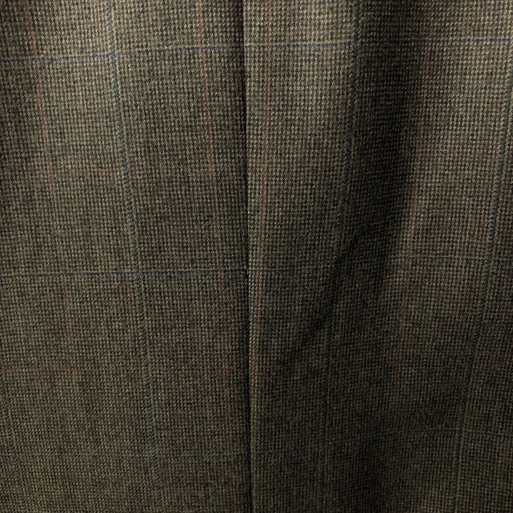 Ralph Lauren CHAPS Check Pattern Wool Tailored Jacket, Made in Canada, Men's Size L wool Khaki type brown Vintage Second Hand