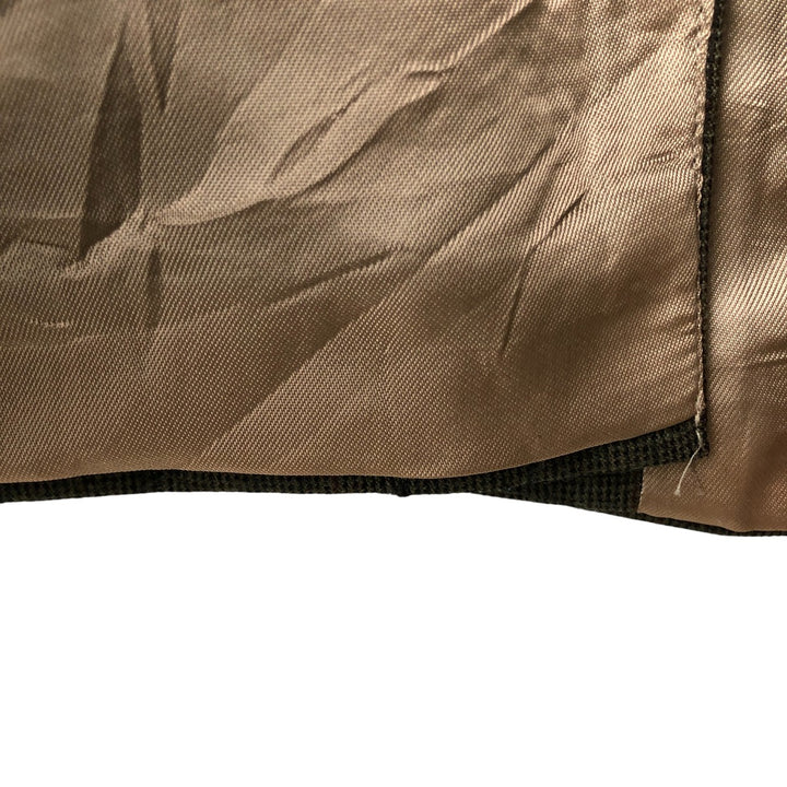 Ralph Lauren CHAPS Check Pattern Wool Tailored Jacket, Made in Canada, Men's Size L wool Khaki type brown Vintage Second Hand