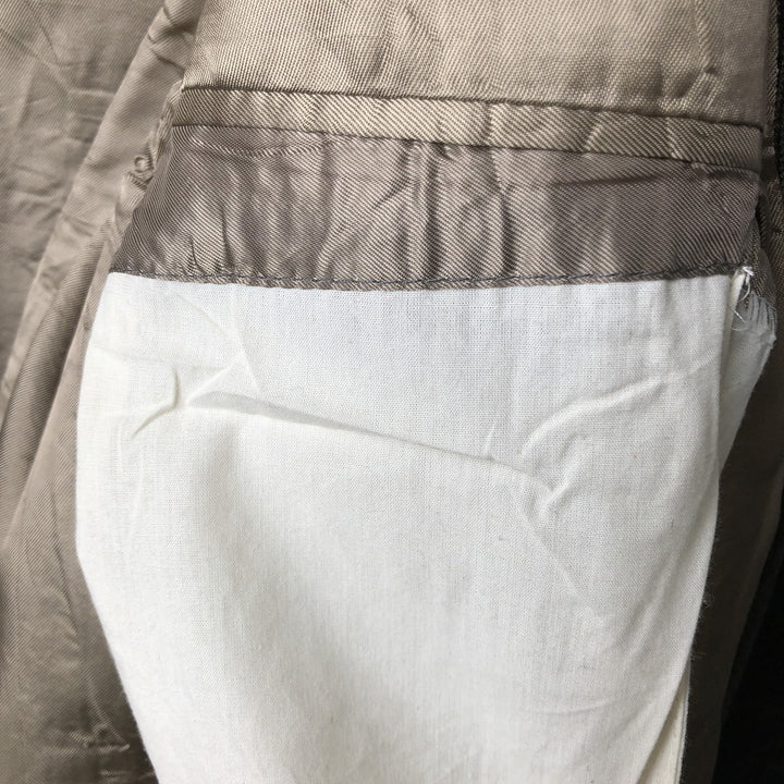 Ralph Lauren CHAPS Check Pattern Wool Tailored Jacket, Made in Canada, Men's Size L wool Khaki type brown Vintage Second Hand