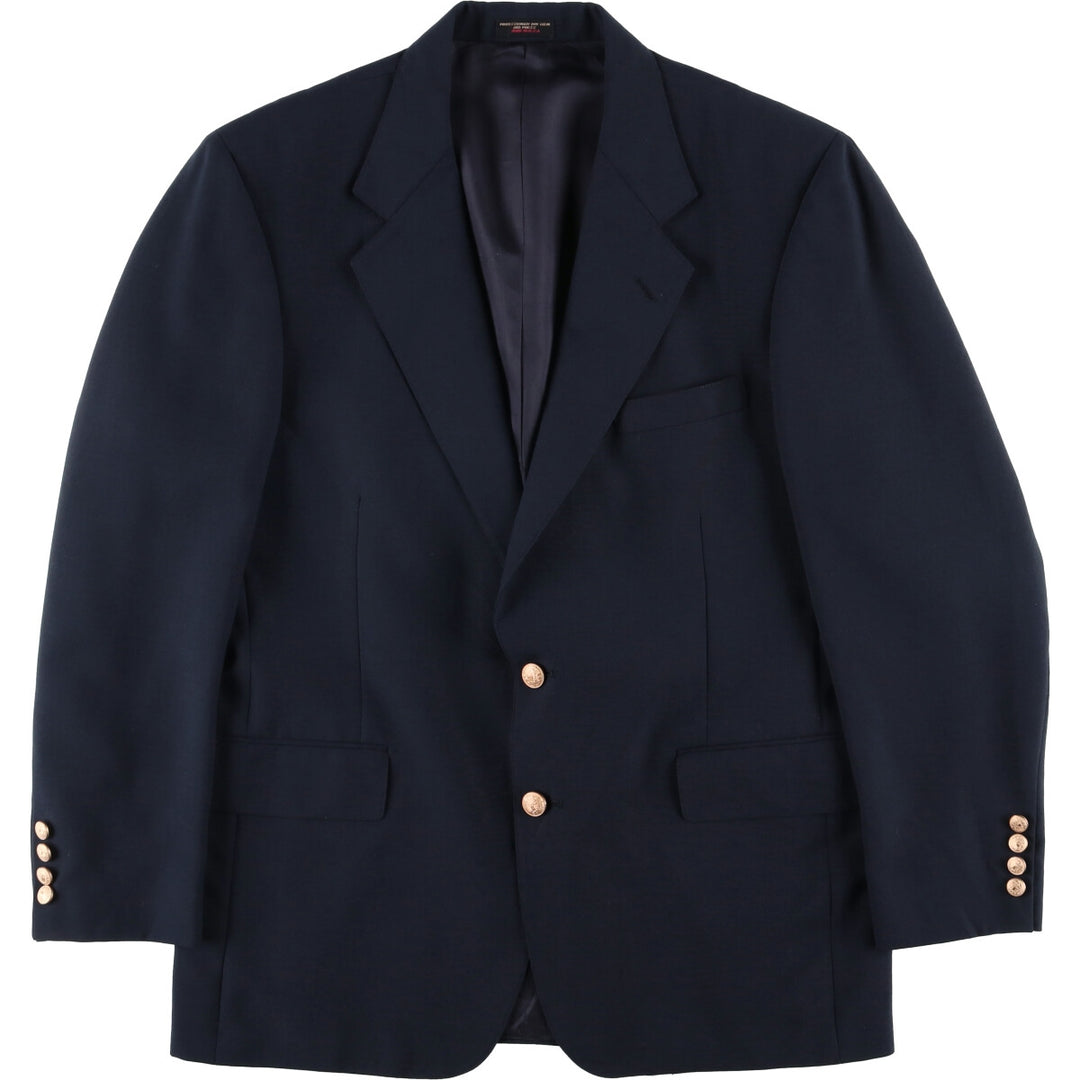 Garrison Park Navy Blazer, Tailored Jacket, Made in USA, Men's Size L unclear navy blue type Vintage Second Hand