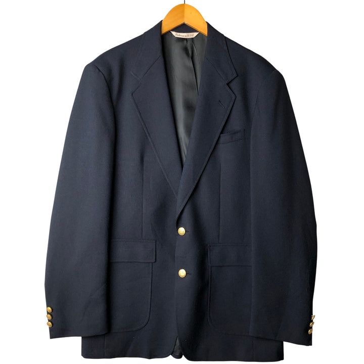 Stafford Navy Blazer, Tailored Jacket, Made in USA, Men's Size M polyester navy blue type Vintage Second Hand