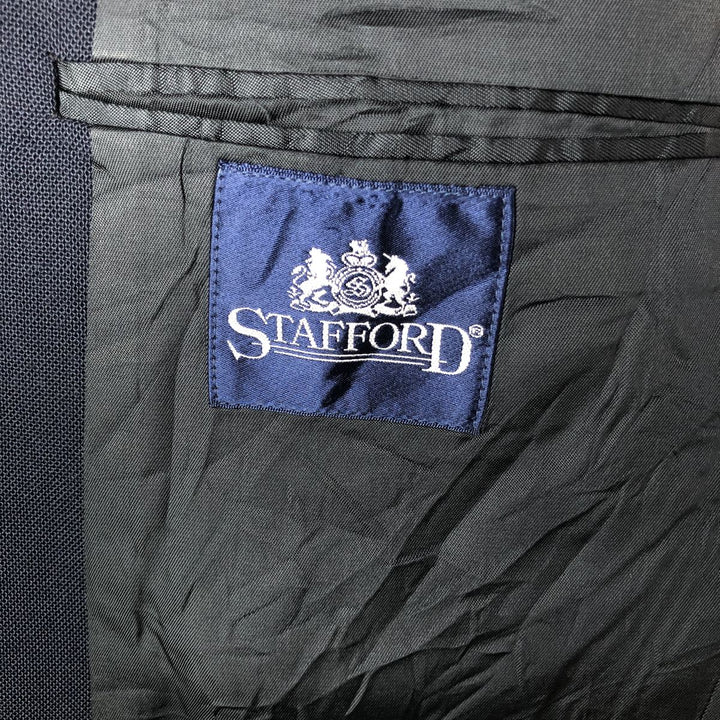 Stafford Navy Blazer, Tailored Jacket, Made in USA, Men's Size M polyester navy blue type Vintage Second Hand