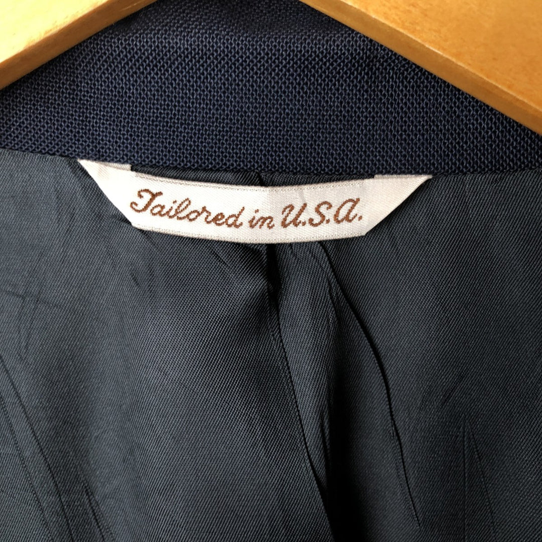 Stafford Navy Blazer, Tailored Jacket, Made in USA, Men's Size M polyester navy blue type Vintage Second Hand