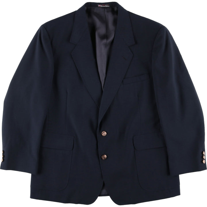 Vintage 1990'S Town Craft Navy Blue Blazer, Tailored Jacket, Made in USA, Men's Size L polyester navy blue type Vintage Second Hand