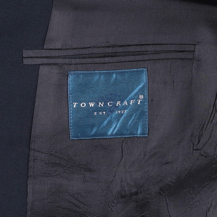 Vintage 1990'S Town Craft Navy Blue Blazer, Tailored Jacket, Made in USA, Men's Size L polyester navy blue type Vintage Second Hand