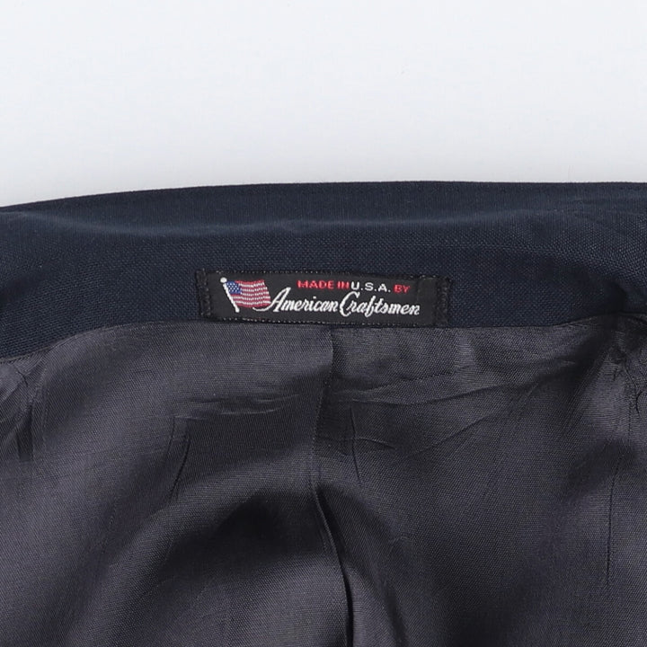 Vintage 1990'S Town Craft Navy Blue Blazer, Tailored Jacket, Made in USA, Men's Size L polyester navy blue type Vintage Second Hand