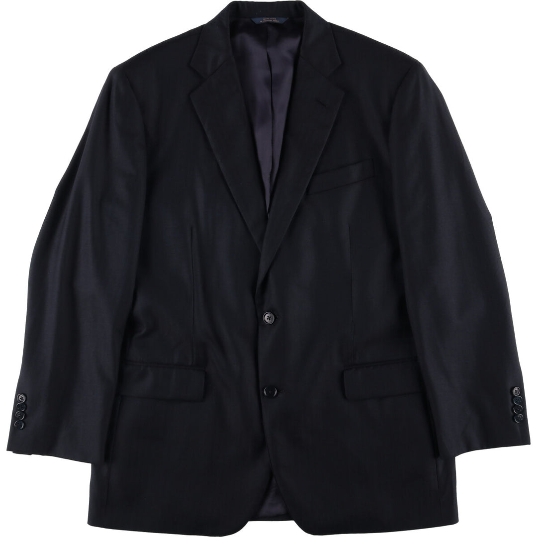 Brooks Brothers 1818 Herringbone Navy Blazer, Made in USA, Size 42 wool navy blue type Vintage Second Hand
