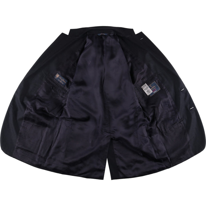 Brooks Brothers 1818 Herringbone Navy Blazer, Made in USA, Size 42 wool navy blue type Vintage Second Hand