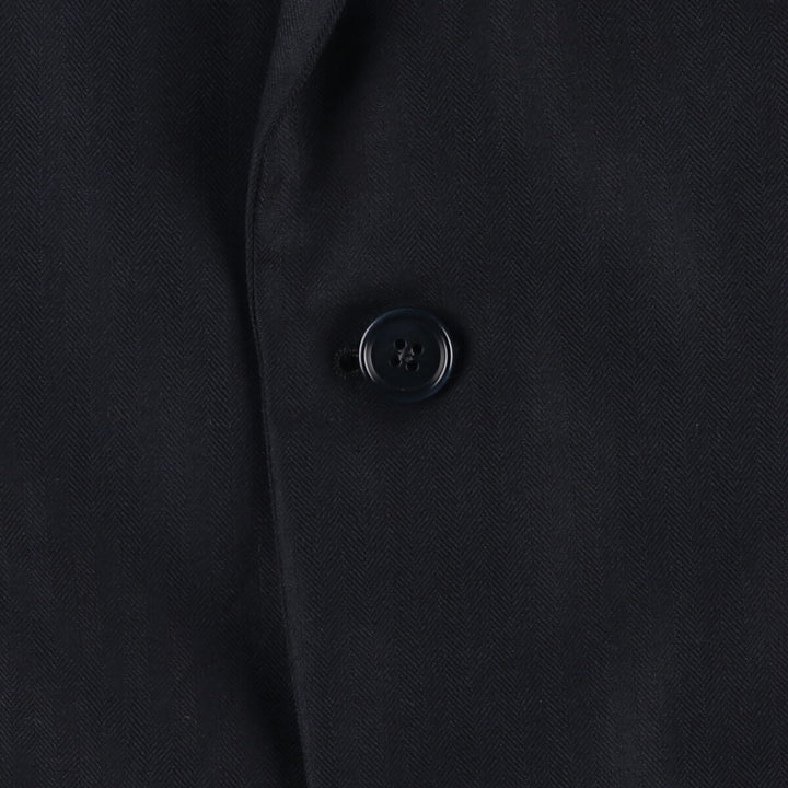 Brooks Brothers 1818 Herringbone Navy Blazer, Made in USA, Size 42 wool navy blue type Vintage Second Hand