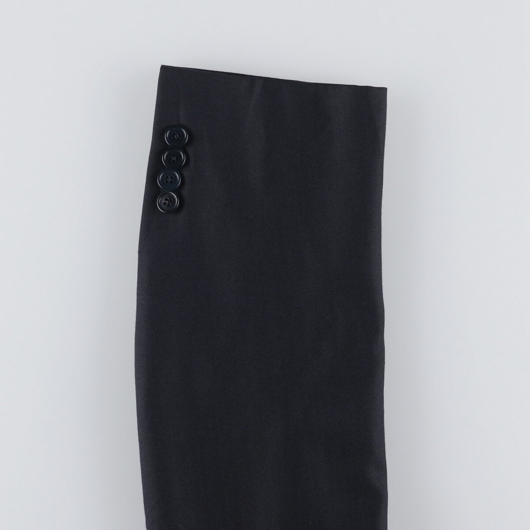 Brooks Brothers 1818 Herringbone Navy Blazer, Made in USA, Size 42 wool navy blue type Vintage Second Hand