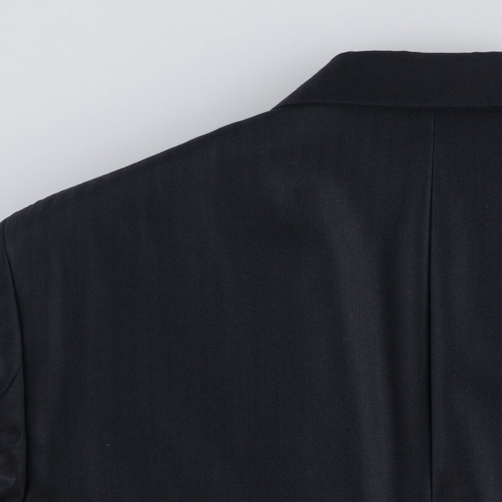 Brooks Brothers 1818 Herringbone Navy Blazer, Made in USA, Size 42 wool navy blue type Vintage Second Hand