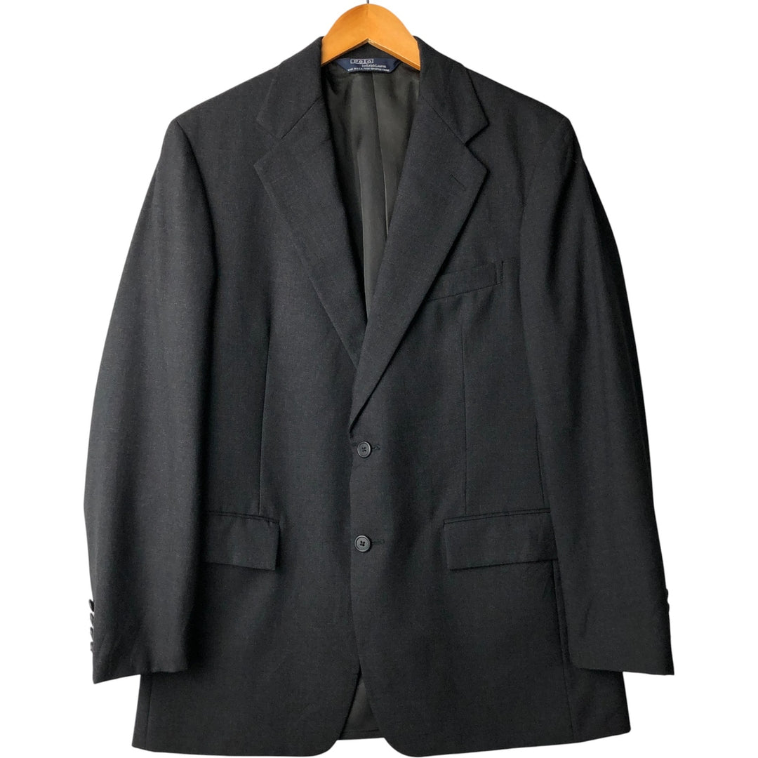 Vintage 1990'S Ralph Lauren POLO by Ralph Lauren wool tailored jacket, made in the USA, size S (men's size). wool Charcoal Vintage Second Hand