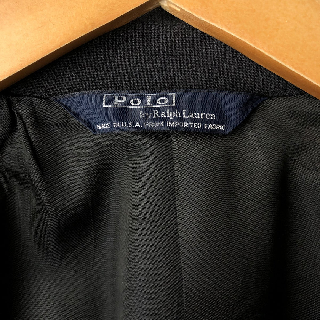 Vintage 1990'S Ralph Lauren POLO by Ralph Lauren wool tailored jacket, made in the USA, size S (men's size). wool Charcoal Vintage Second Hand