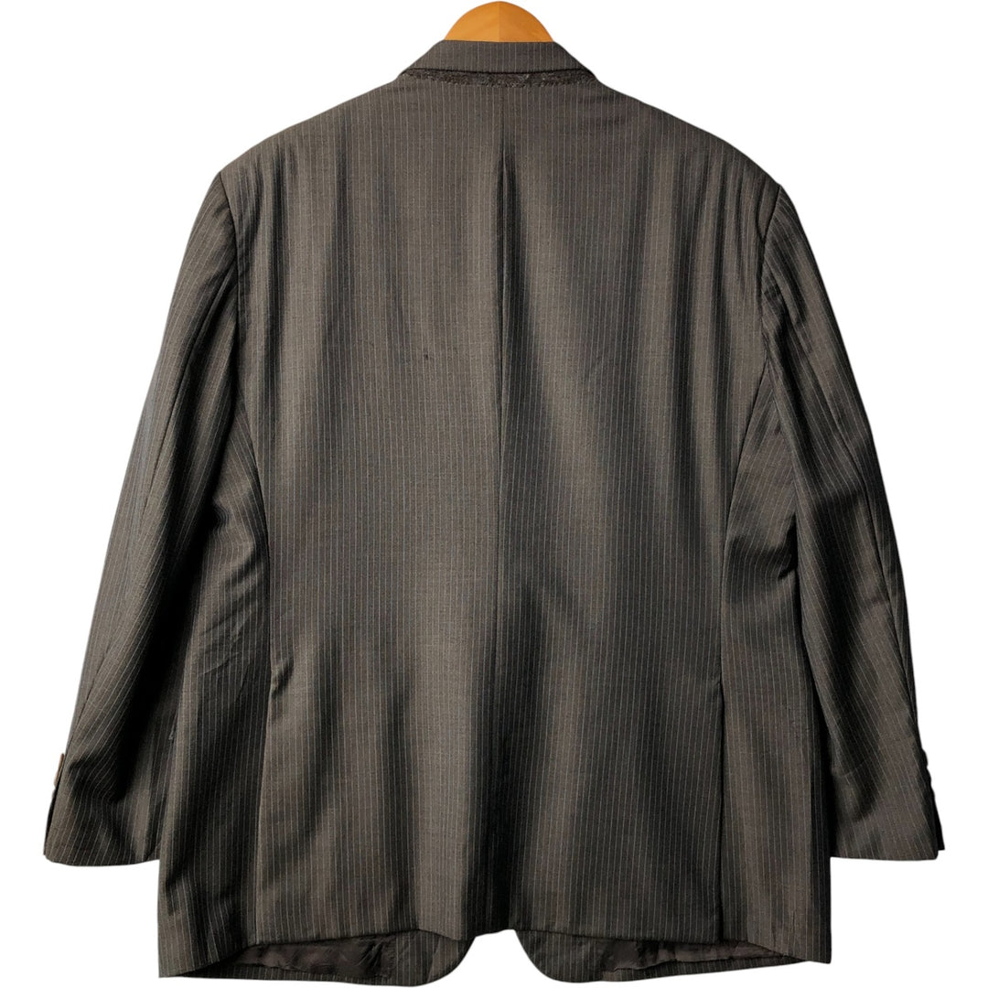 Brooks Brothers 1818 Striped Wool Tailored Jacket, Made in Italy, Men's XL wool brown type Vintage Second Hand