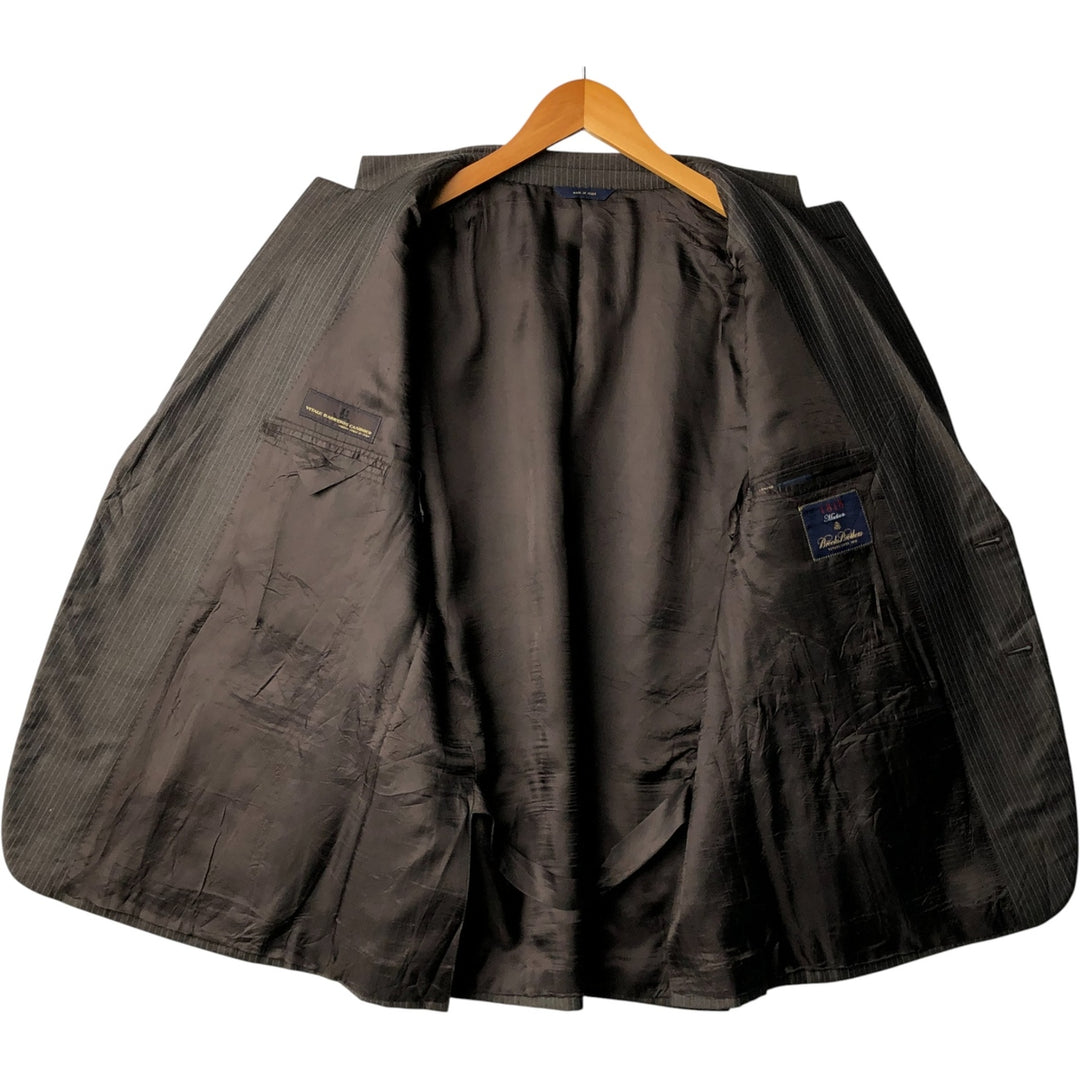 Brooks Brothers 1818 Striped Wool Tailored Jacket, Made in Italy, Men's XL wool brown type Vintage Second Hand