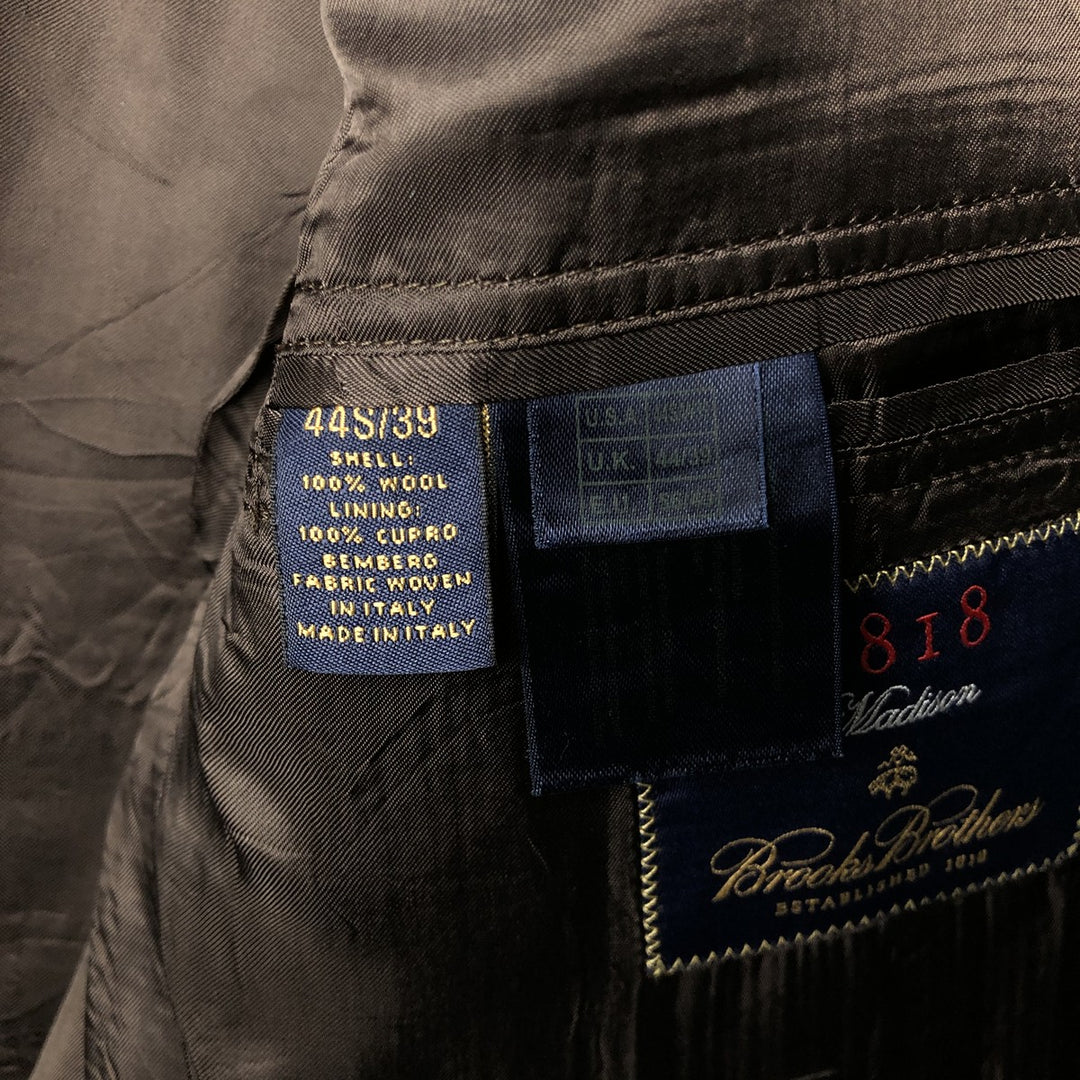 Brooks Brothers 1818 Striped Wool Tailored Jacket, Made in Italy, Men's XL wool brown type Vintage Second Hand