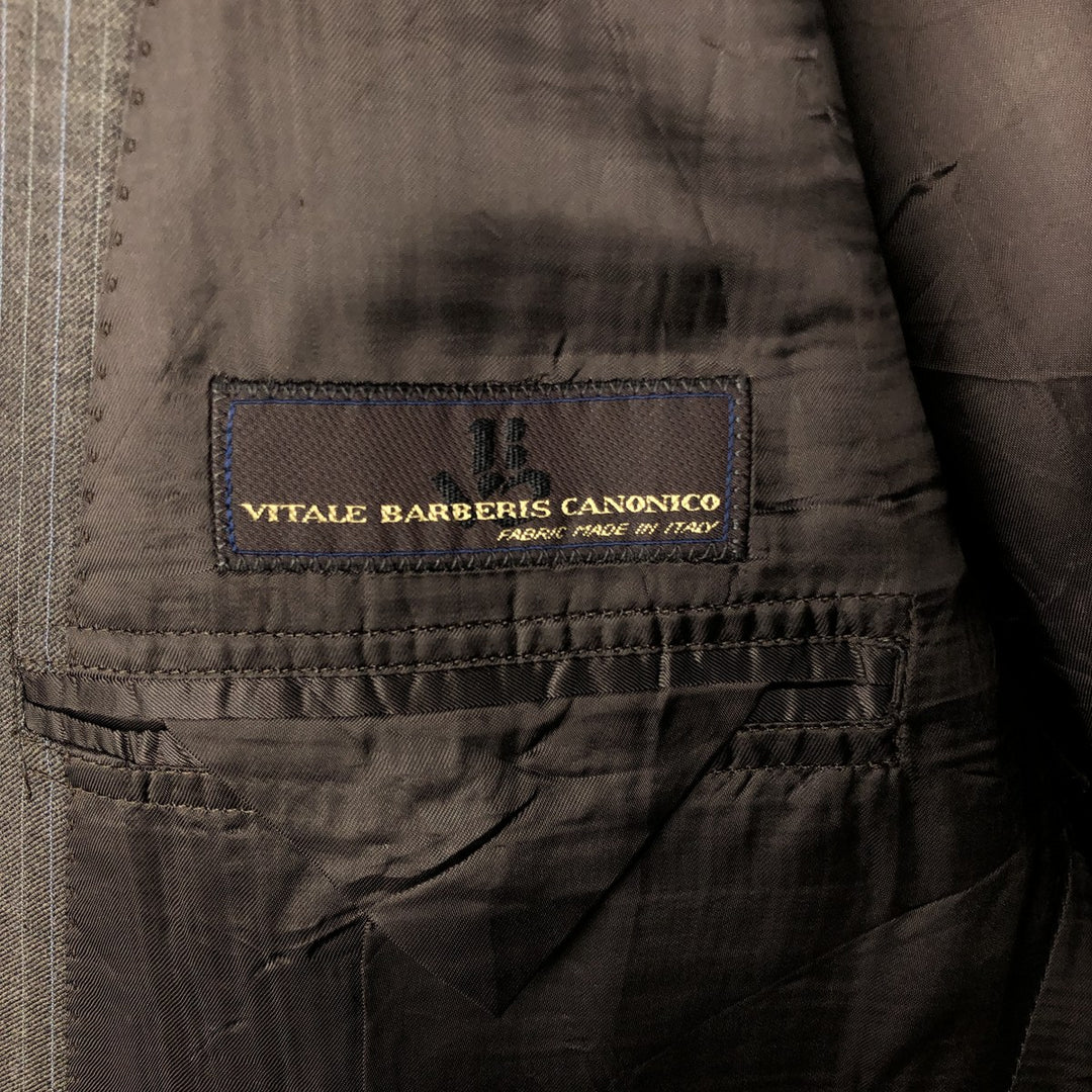 Brooks Brothers 1818 Striped Wool Tailored Jacket, Made in Italy, Men's XL wool brown type Vintage Second Hand