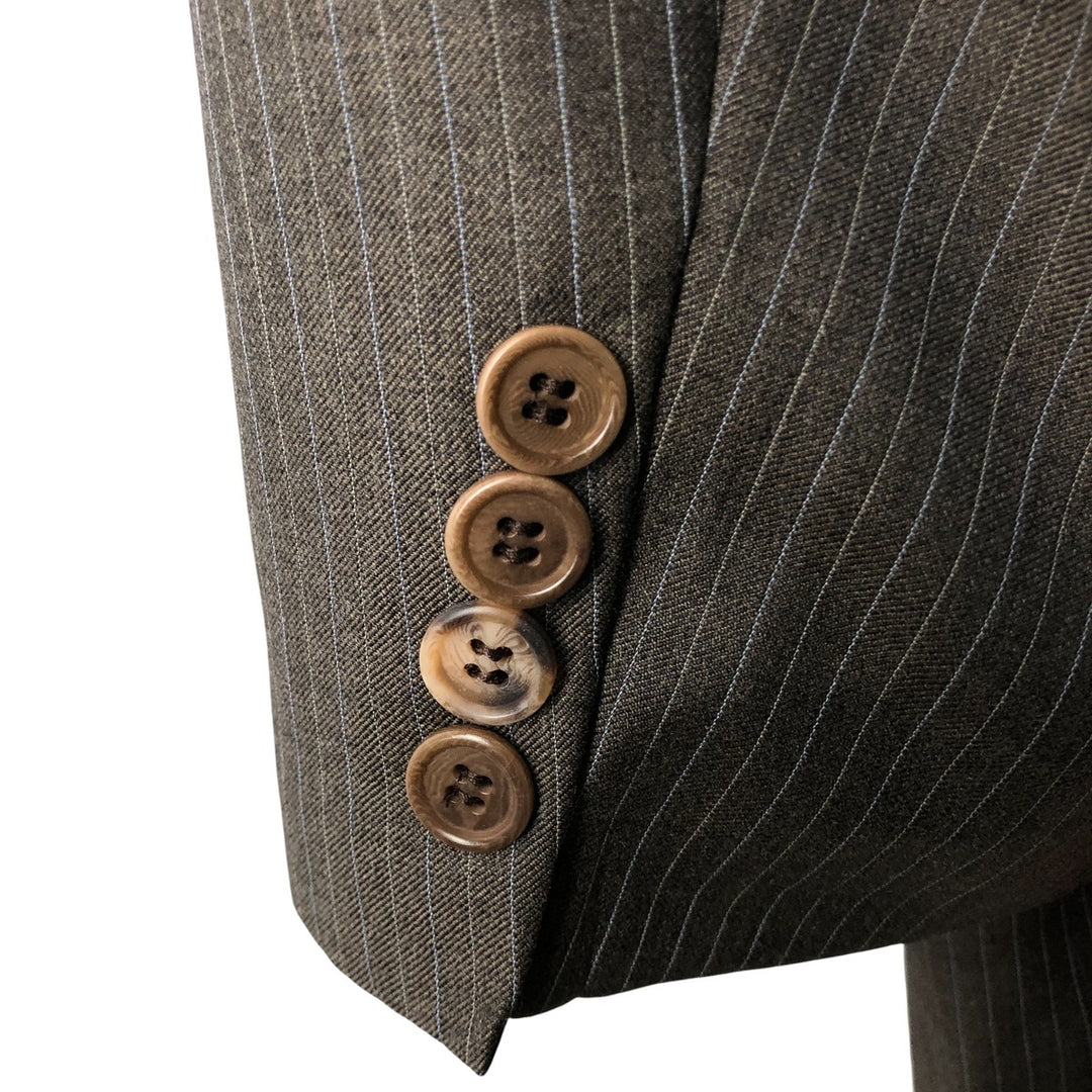 Brooks Brothers 1818 Striped Wool Tailored Jacket, Made in Italy, Men's XL wool brown type Vintage Second Hand