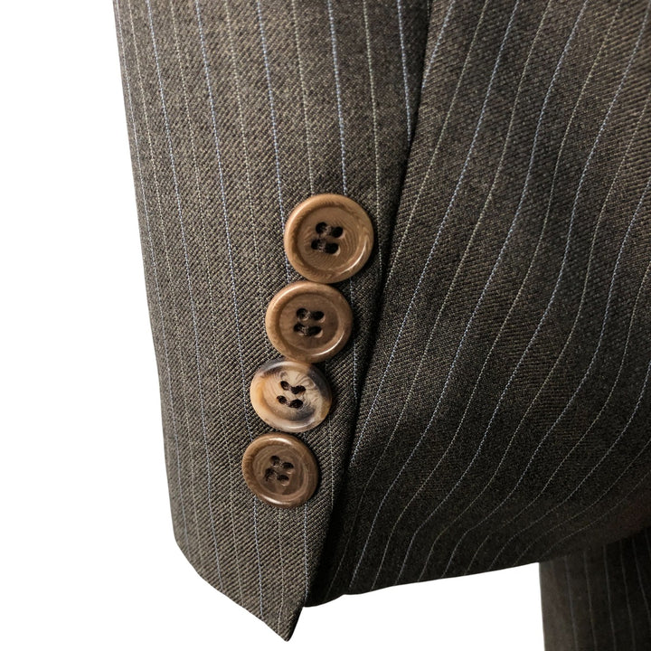 Brooks Brothers 1818 Striped Wool Tailored Jacket, Made in Italy, Men's XL wool brown type Vintage Second Hand