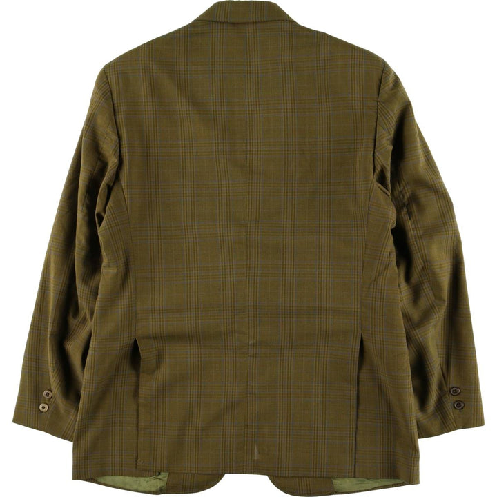 60s-70'S Town Craft PENNEY'S Check Pattern Tailored Jacket, Men's Size Medium unclear Khaki type Vintage Second Hand