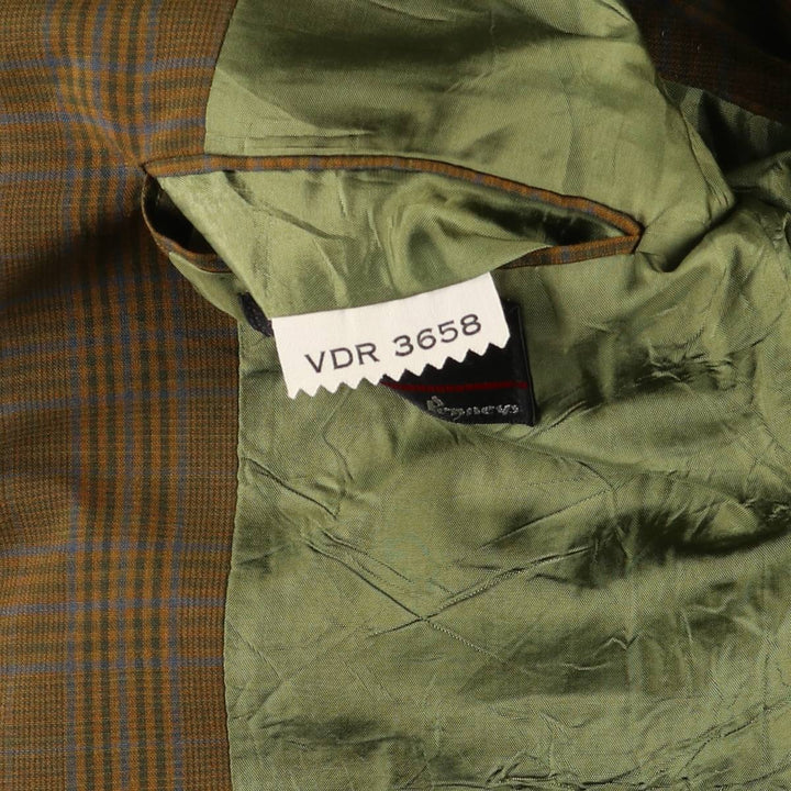 60s-70'S Town Craft PENNEY'S Check Pattern Tailored Jacket, Men's Size Medium unclear Khaki type Vintage Second Hand
