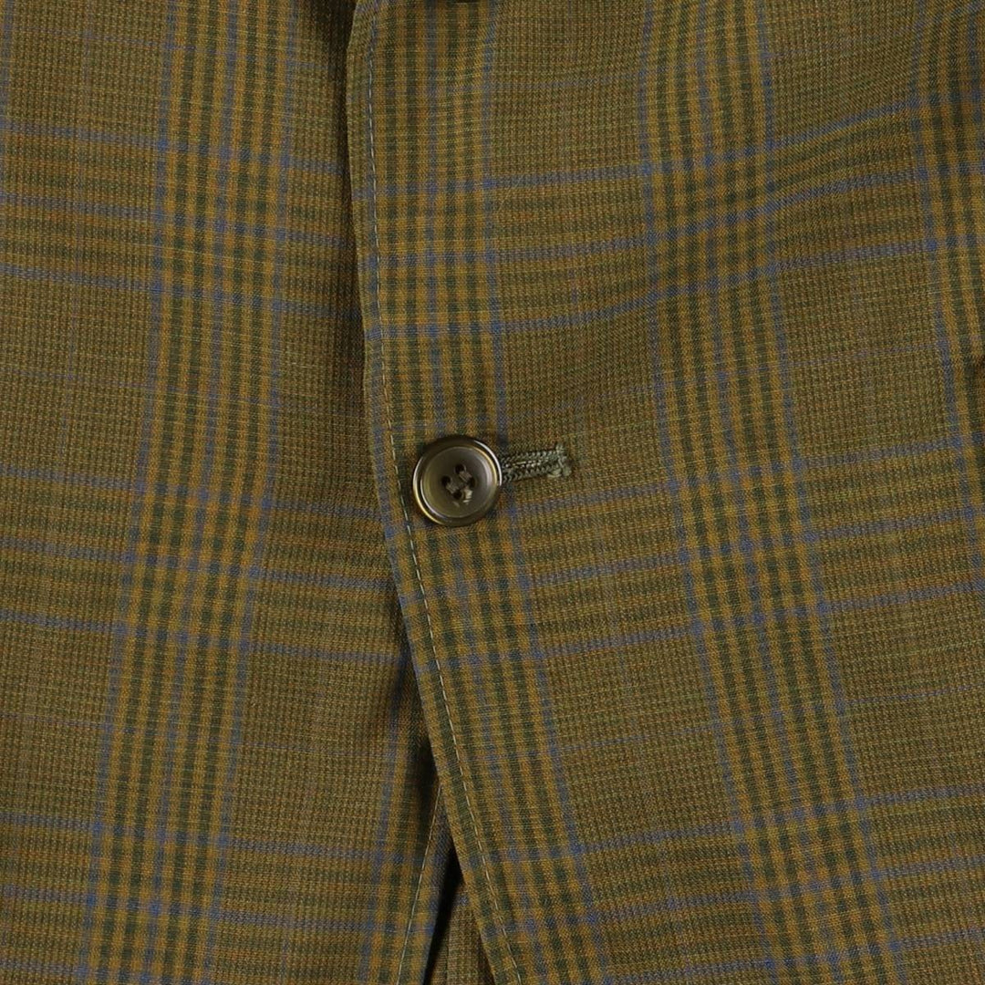 60s-70'S Town Craft PENNEY'S Check Pattern Tailored Jacket, Men's Size Medium unclear Khaki type Vintage Second Hand