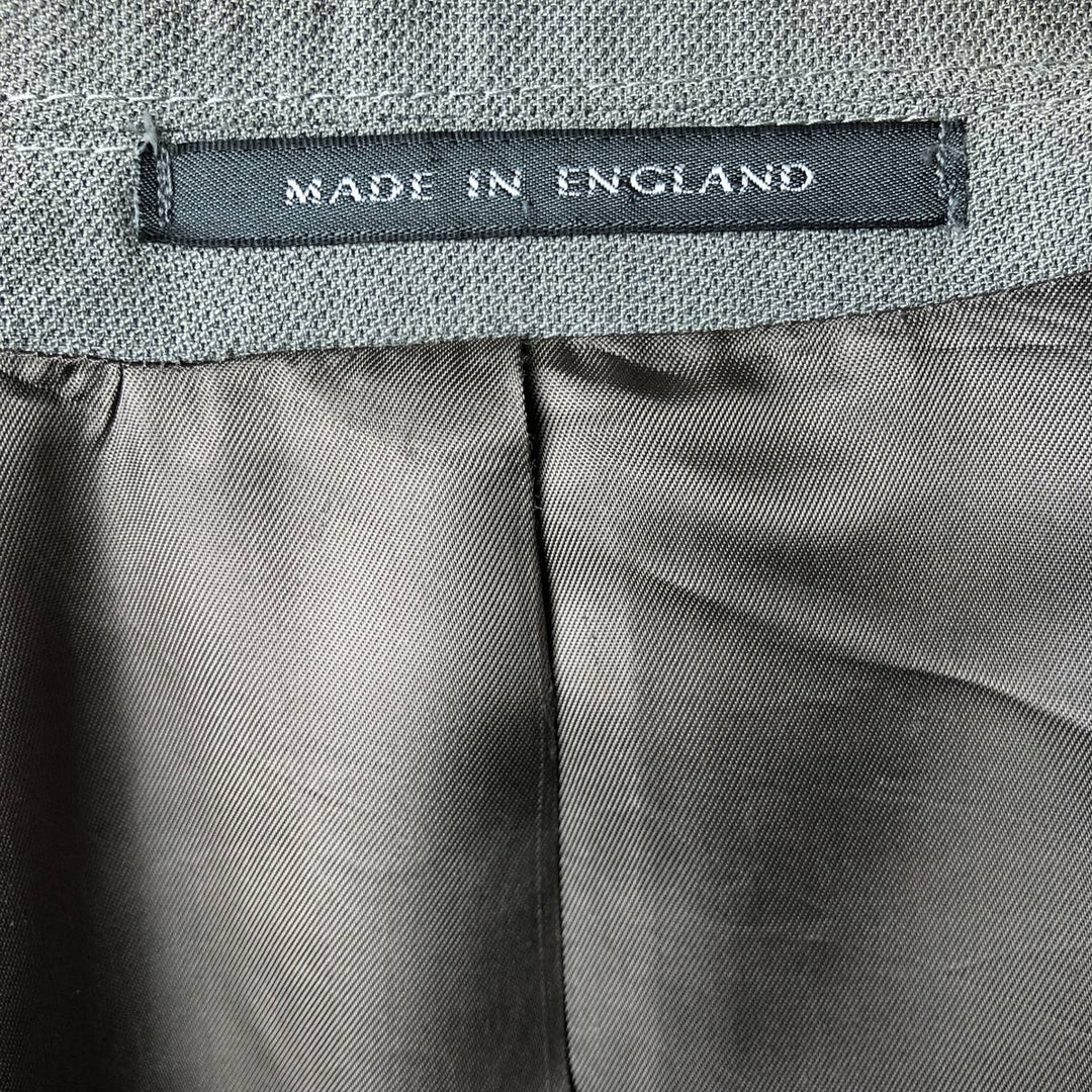 ALEXANDRE double-breasted, peak lapel polyester and wool tailored jacket, made in the UK, men's size XL polyester gray type Vintage Second Hand