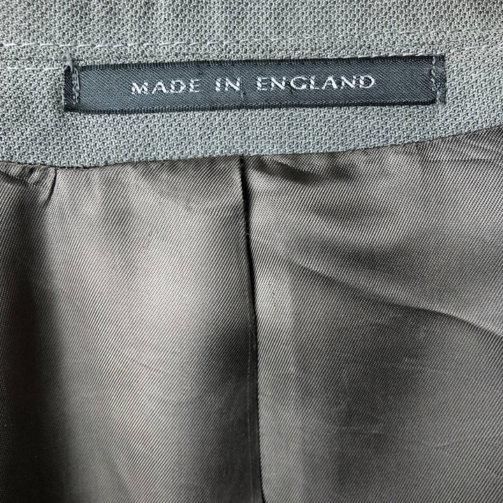 ALEXANDRE double-breasted, peak lapel polyester and wool tailored jacket, made in the UK, men's size XL polyester gray type Vintage Second Hand