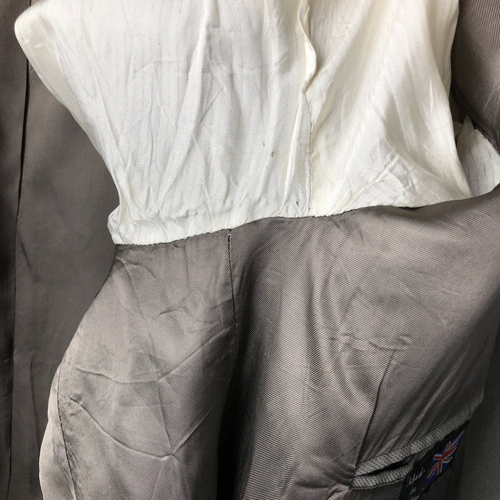 ALEXANDRE double-breasted, peak lapel polyester and wool tailored jacket, made in the UK, men's size XL polyester gray type Vintage Second Hand