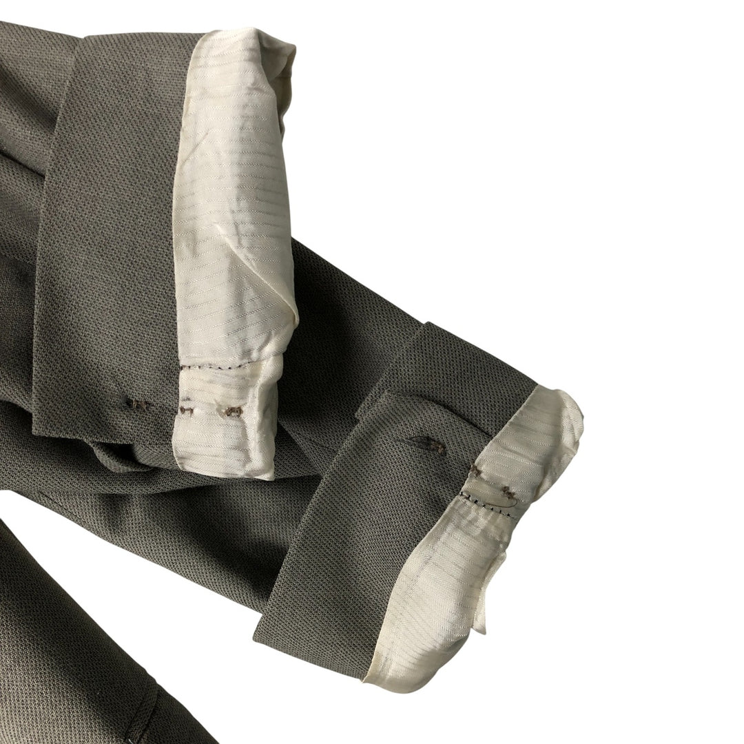 ALEXANDRE double-breasted, peak lapel polyester and wool tailored jacket, made in the UK, men's size XL polyester gray type Vintage Second Hand