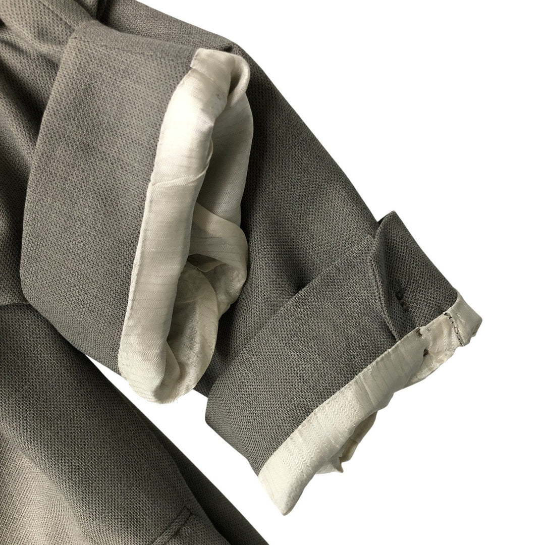 ALEXANDRE double-breasted, peak lapel polyester and wool tailored jacket, made in the UK, men's size XL polyester gray type Vintage Second Hand