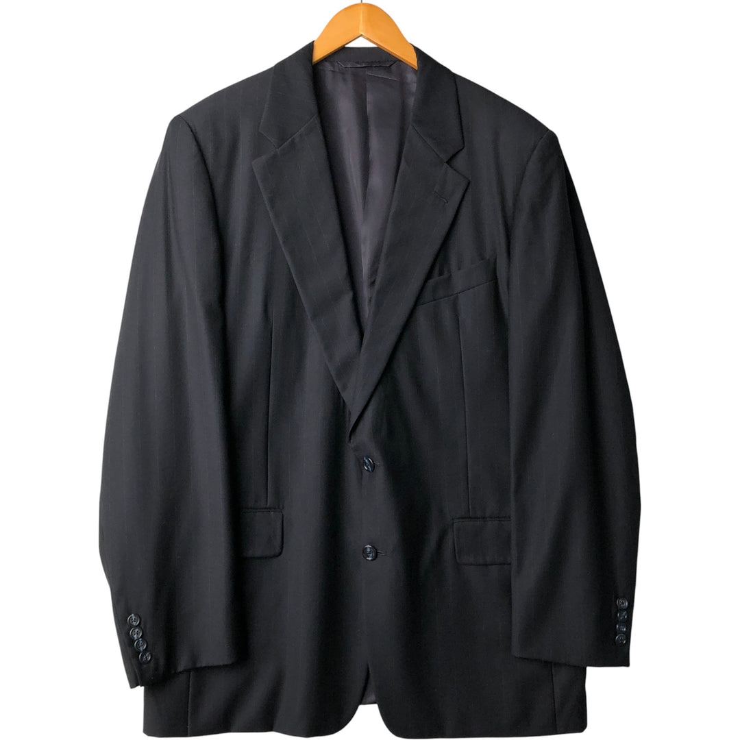 Hickey Freeman Striped Wool Tailored Jacket, Made in USA, Men's Size L wool black type Vintage Second Hand