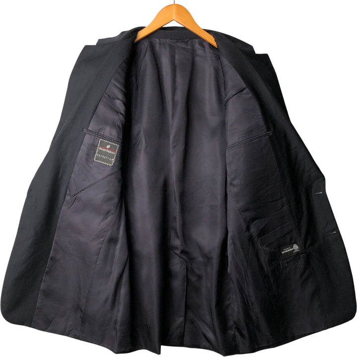 Hickey Freeman Striped Wool Tailored Jacket, Made in USA, Men's Size L wool black type Vintage Second Hand