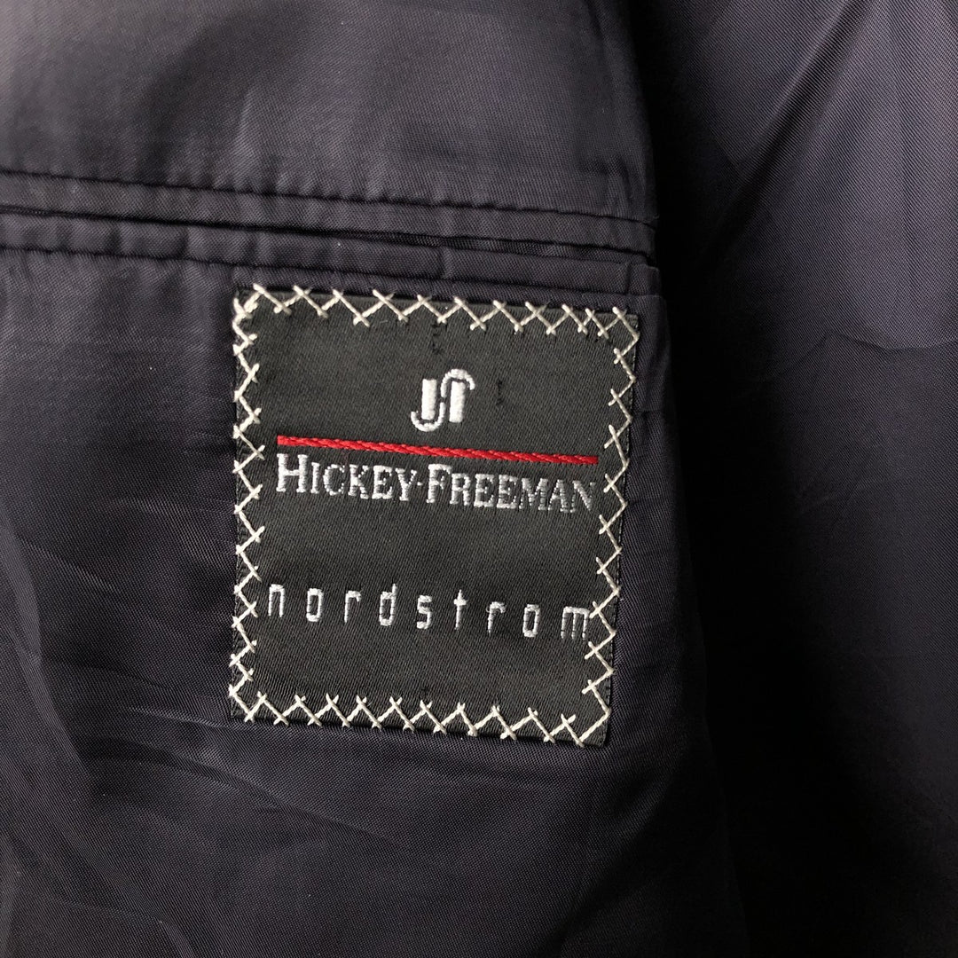 Hickey Freeman Striped Wool Tailored Jacket, Made in USA, Men's Size L wool black type Vintage Second Hand