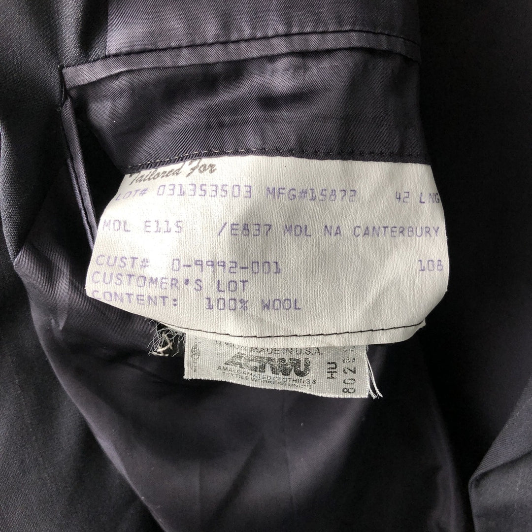 Hickey Freeman Striped Wool Tailored Jacket, Made in USA, Men's Size L wool black type Vintage Second Hand