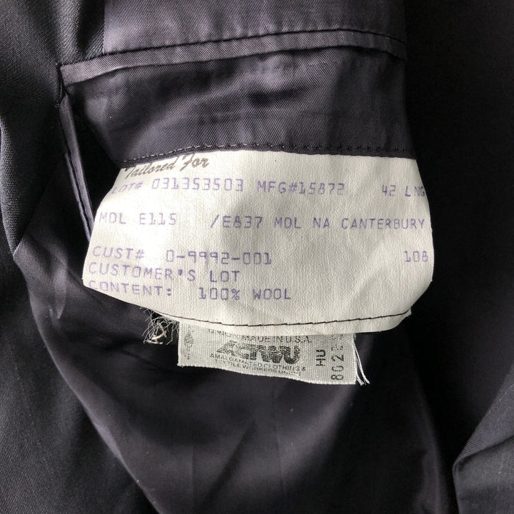 Hickey Freeman Striped Wool Tailored Jacket, Made in USA, Men's Size L wool black type Vintage Second Hand