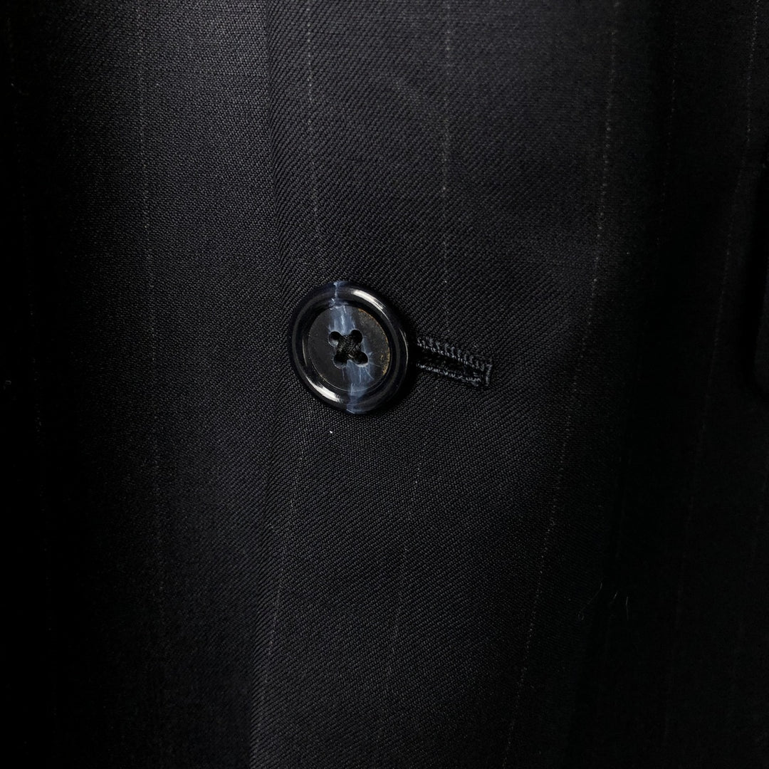 Hickey Freeman Striped Wool Tailored Jacket, Made in USA, Men's Size L wool black type Vintage Second Hand