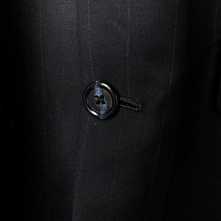 Hickey Freeman Striped Wool Tailored Jacket, Made in USA, Men's Size L wool black type Vintage Second Hand